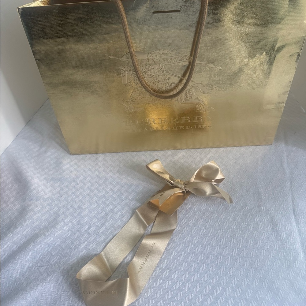 Burberry Metallic Gold Bag with Ribbon